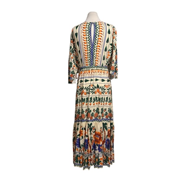 Anthropologie FARM Rio V-Neck Kaftan Maxi Cut-Out Dress Medium - Picture 11 of 16